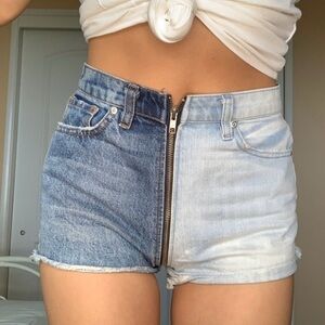 REVICE Dual-Tone Denim Shorts